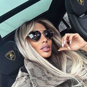 Gucci GG1283S 001 Sunglasses Shiny Gold Geometric Frame, Grey Lenses